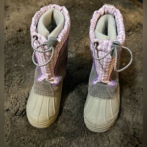 Sporto Gray and Purple Kids Snow Boots Size 11